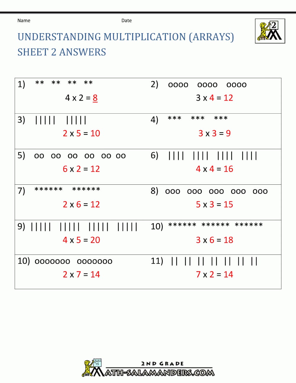 Multiplication Worksheets 2Nd Grade Printables | db-excel.com