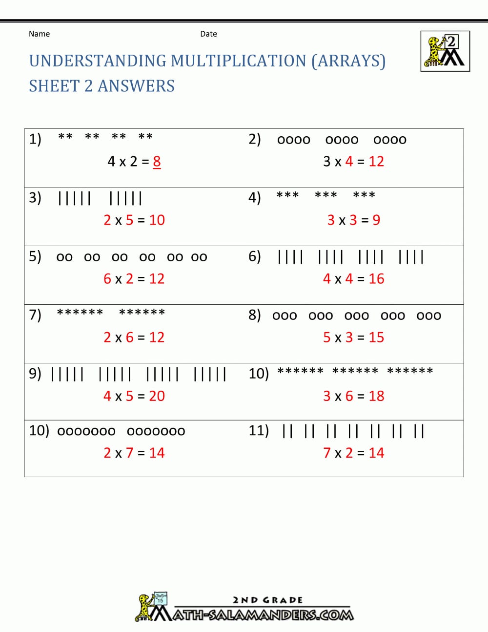  Multiplication Worksheets 2Nd Grade Printables Db excel