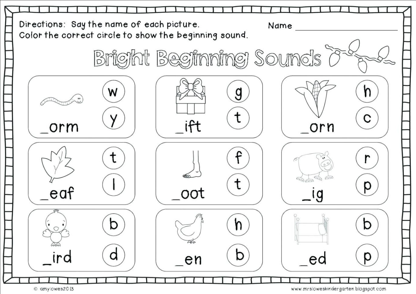 Beginning Phonics Worksheets – Oneupcolorco