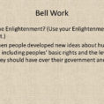 Bell Work What Is The Enlightenment Use Your Enlightenment