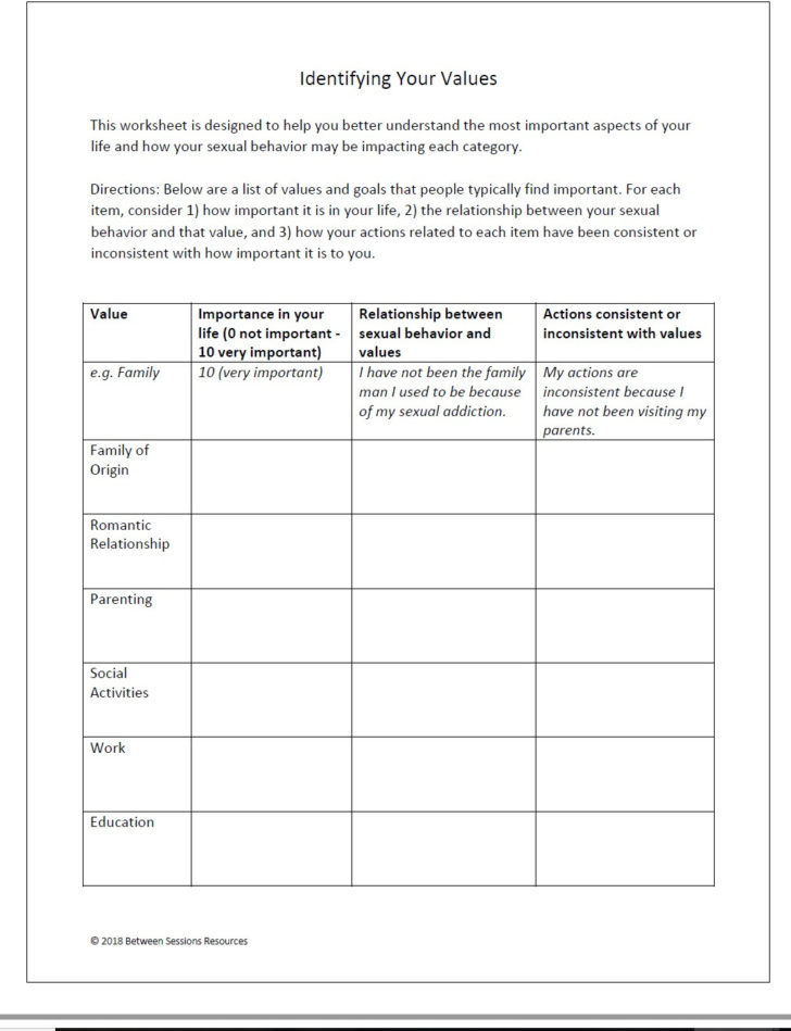 Addiction Recovery Worksheets — Db