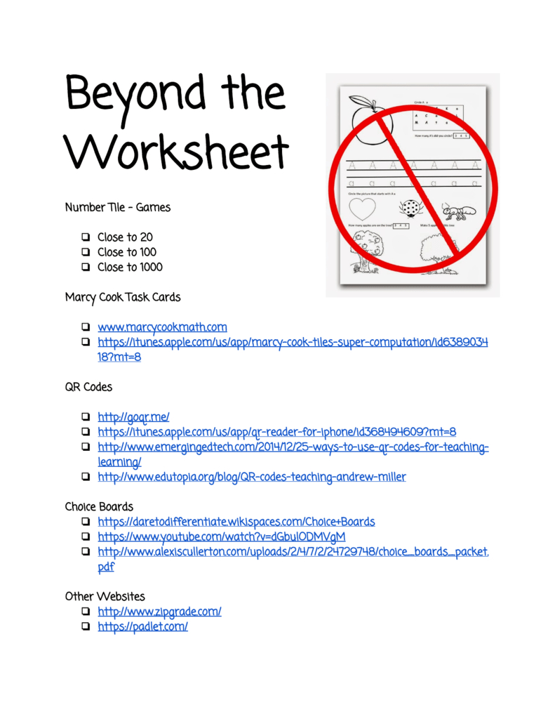 Beyond The Worksheet