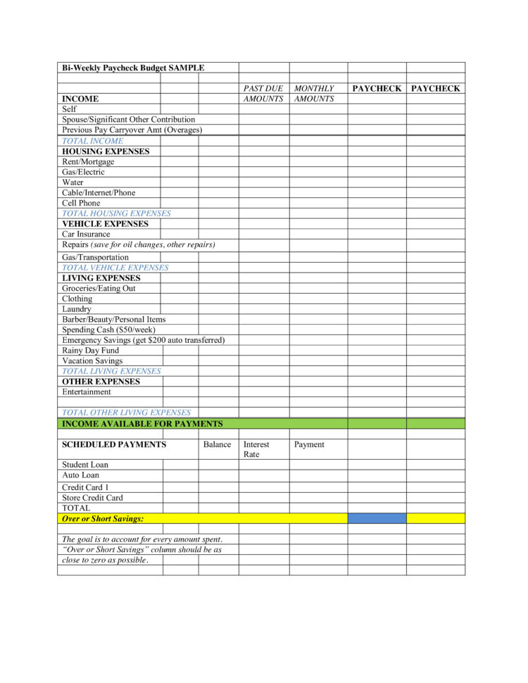 Weekly Budget Worksheet — db-excel.com