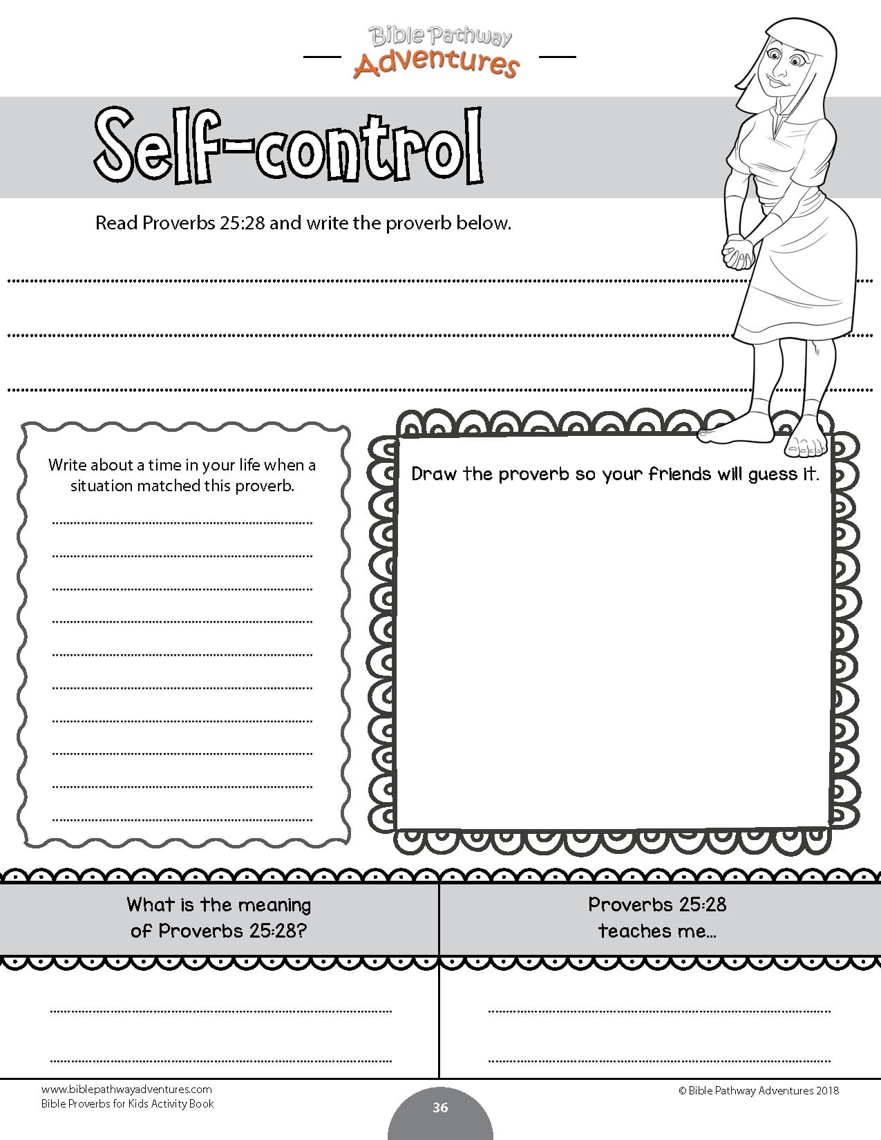 Bible Proverbs Worksheet For Kids Self Control Perfect