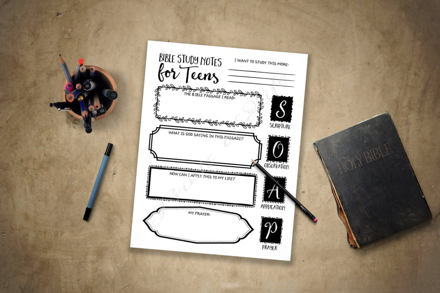 Bible Study Notes For Teens Pdf Printable Instant Download Soap Boys  Girls Kids Youth Teens Worksheet Journal Guide Planner Log