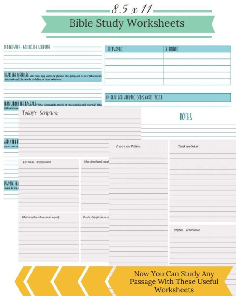 Bible Study Printable Bible Worksheets Inductive Bible Study Bible Study  Guide  Prayer Journal Scripture Study Gods Word Tool