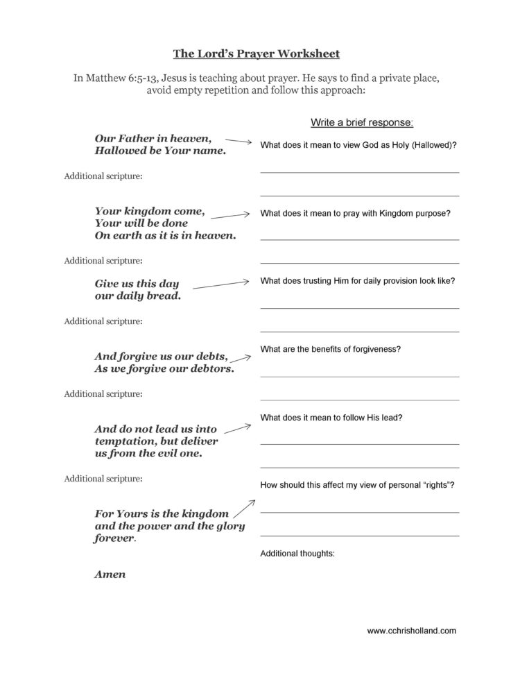 Bible Study Worksheets  Cchrisholland