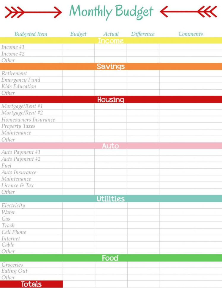 Bill Budget Spreadsheet Free Planner  Uk Financial