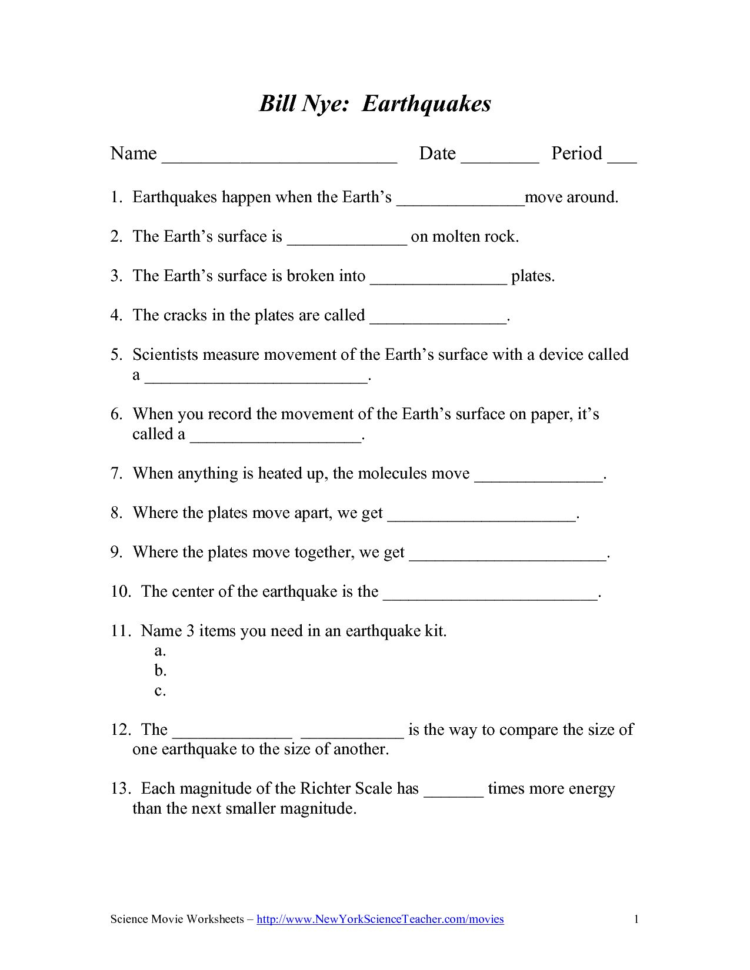 Bill Nye Genes Video Worksheet Answers