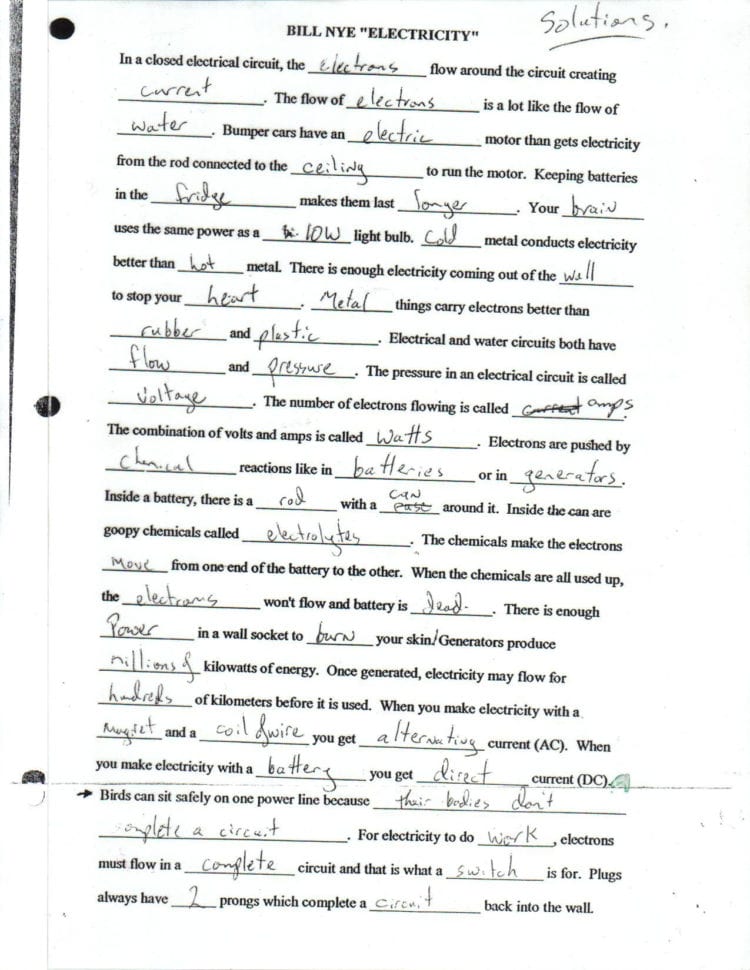 Bill Nye Light Optics Worksheet Answers