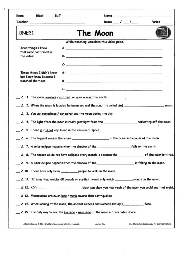 Bill Nye Scientific Method Worksheet
