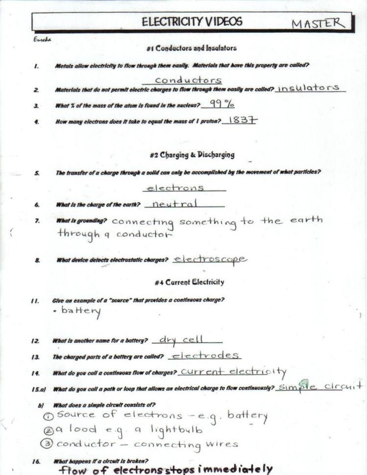 Bill Nye Static Electricity Worksheet Bill Nye Phases Matter