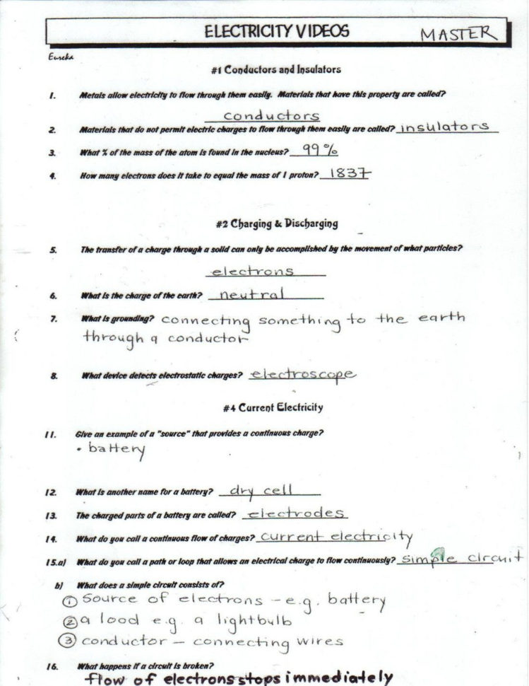 Bill Nye Static Electricity Worksheet Bill Nye Phases Matter