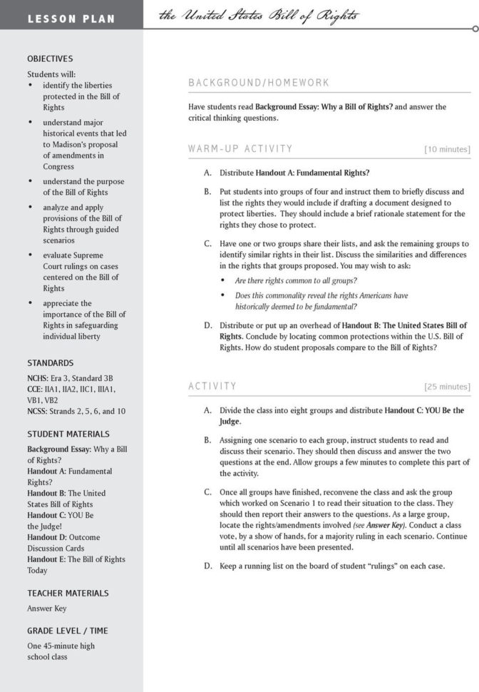 Bill Of Rights The United States How Does The Bill Of