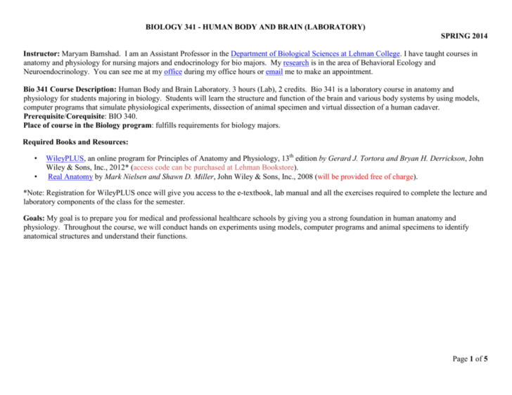 Anatomy And Physiology Worksheets For College