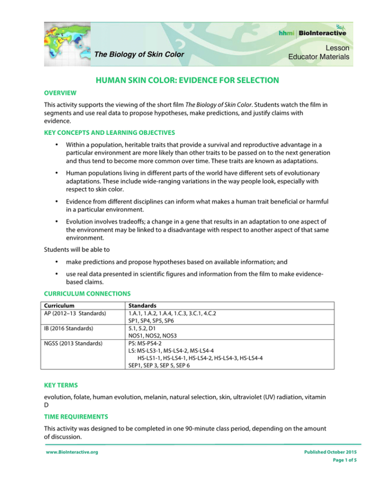 Biointeractive Student Worksheet Answers  Example Worksheet