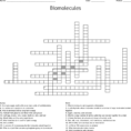 Biomolecules Crossword  Word