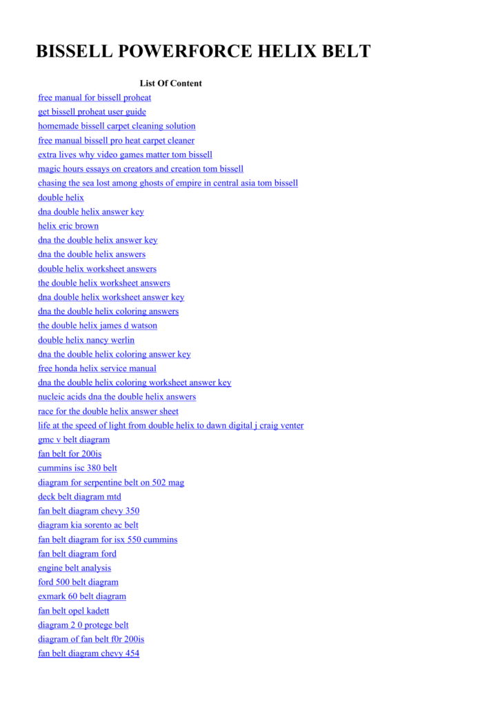 Dna The Double Helix Worksheet Answer Key