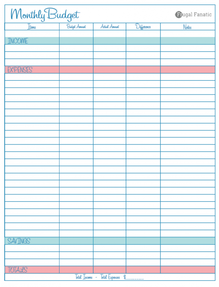 Blank Monthly Budget Worksheet Frugal Fanatic — db-excel.com