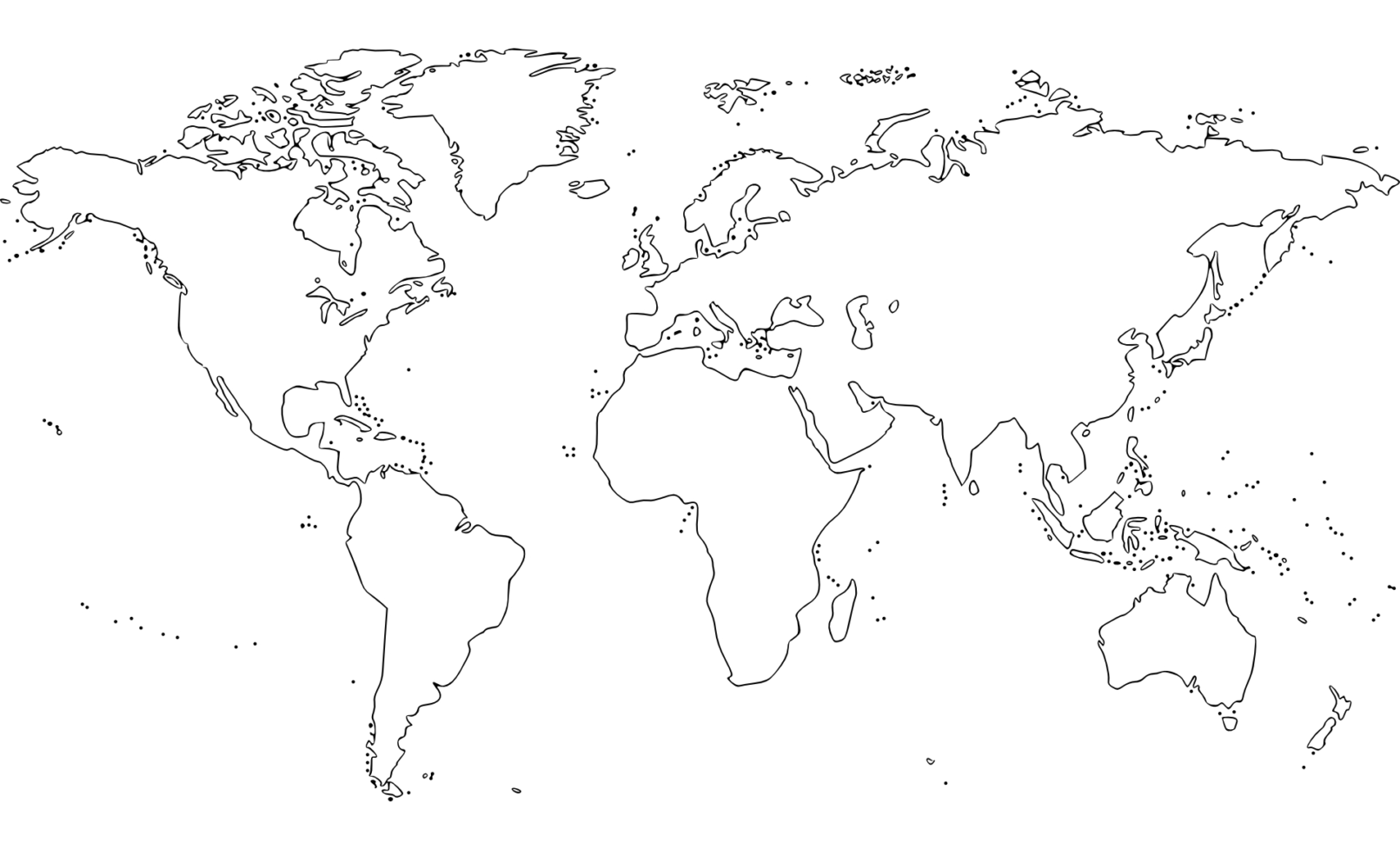 Blank World Map Worksheet  Your Home Teacher