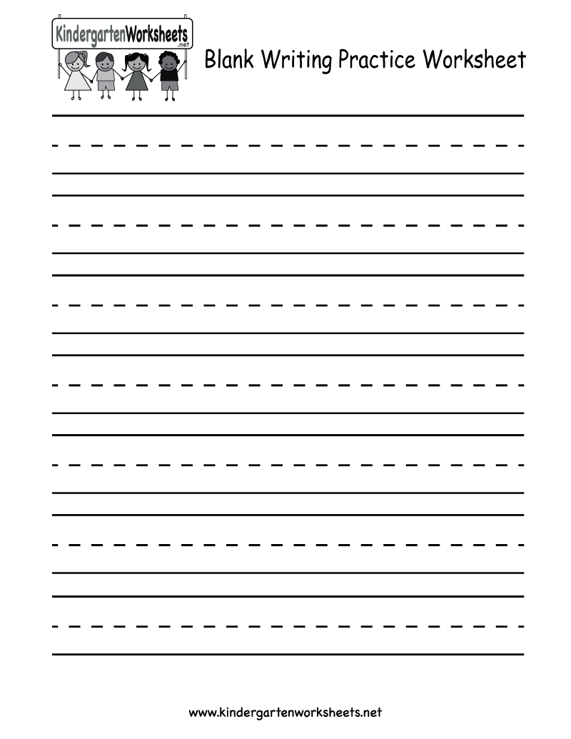 Blank Writing Practice Worksheet  Free Kindergarten English