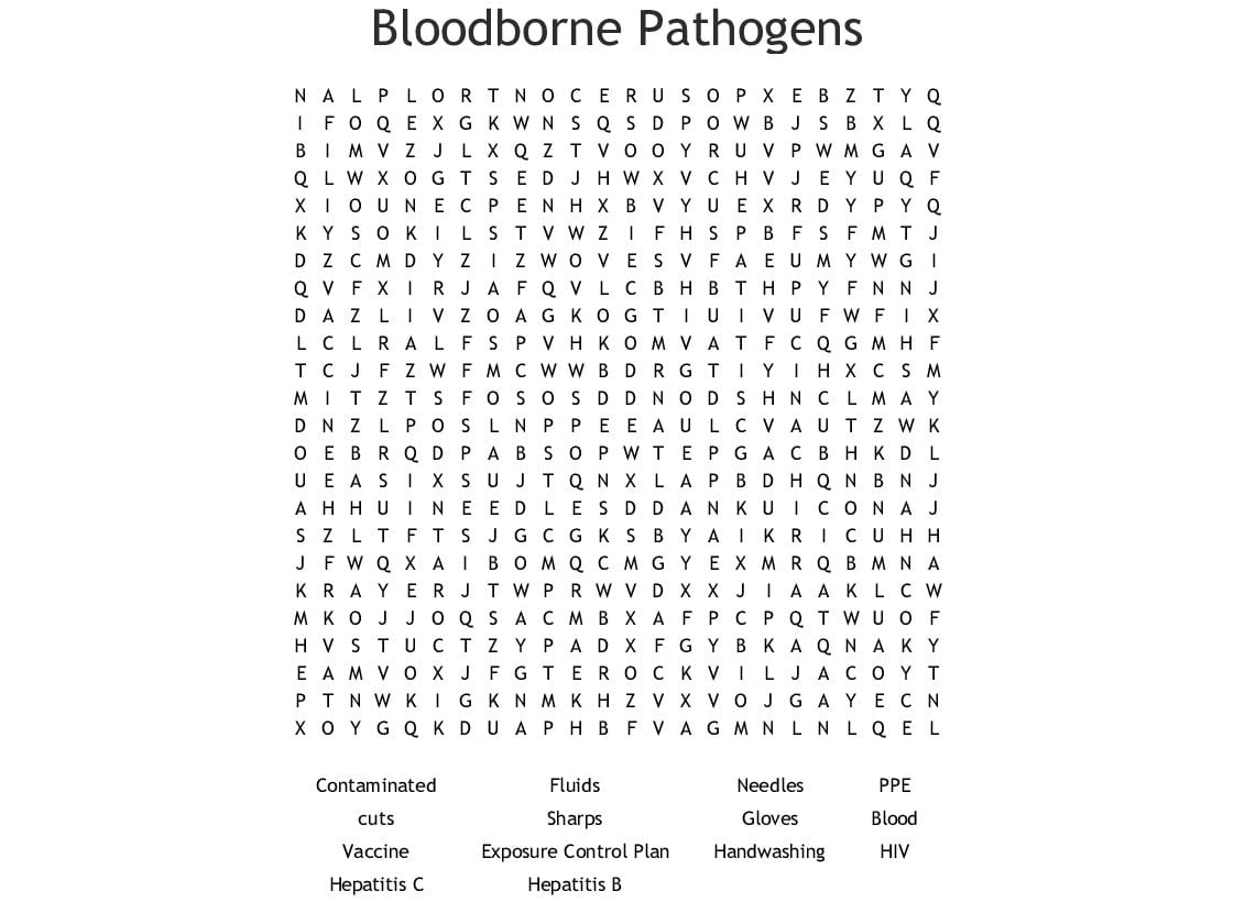 Bloodborne Pathogens Crossword  Word