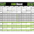 Body Beast Meal Plan Spreadsheet Sheet Insanity Schedule And