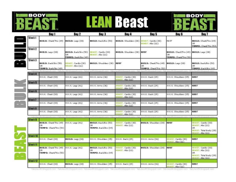 Body Beast Meal Plan Spreadsheet Sheet Insanity Schedule And — db-excel.com