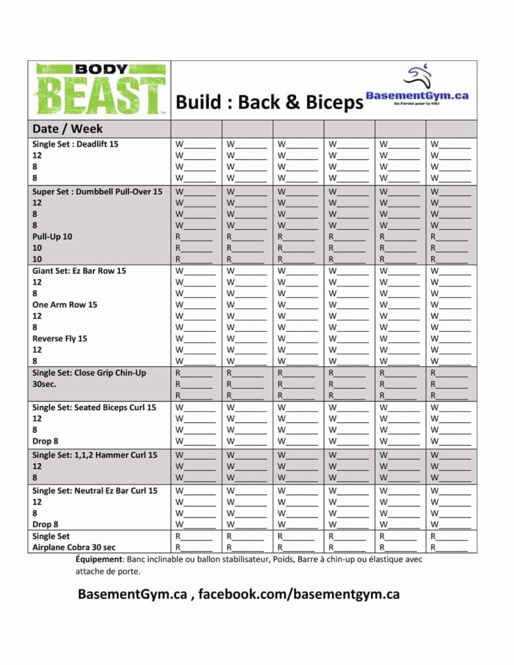 Body Beast Workout Sheet Lovely Body Beast Build Back