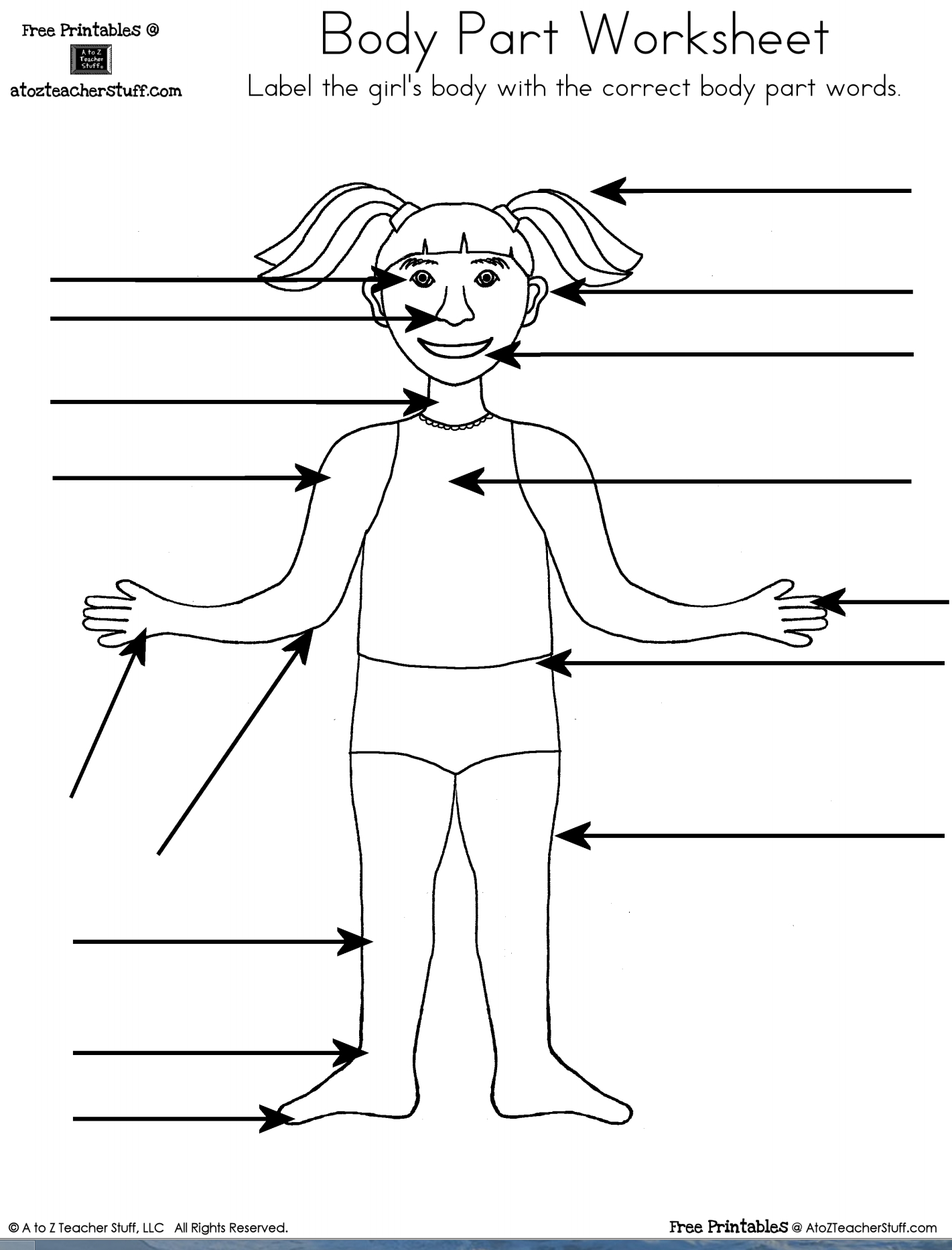 Body Part Worksheet Boy And Girl  A To Z Teacher Stuff Printable