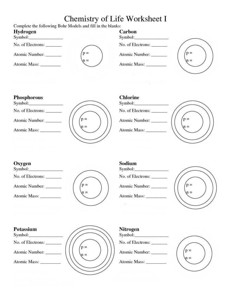 Bohr Model Of Bohr Model Worksheet As Greatest Common Factor