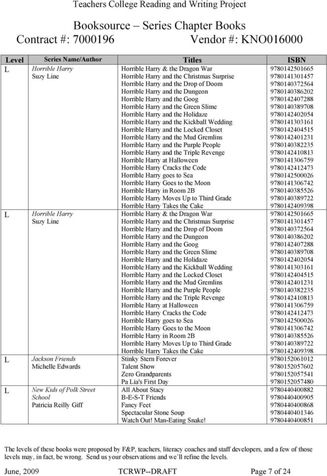 Booksource Series Chapter Books  Pdf