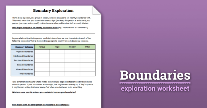 Setting Boundaries Worksheet