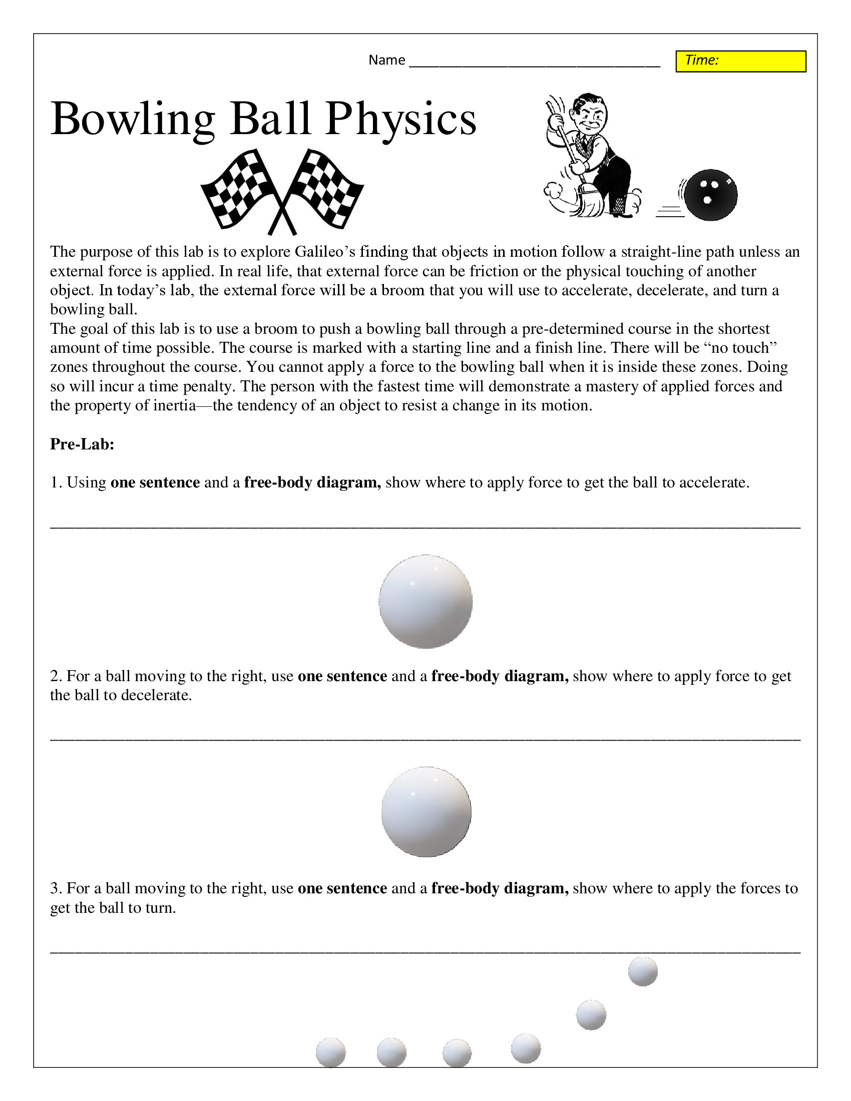 Bowling Ball Inertia And Motion Lab