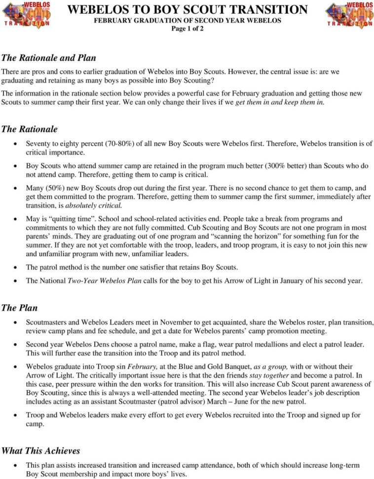 Boy Scout Roundtable Presentation Webelos Transition  Pdf
