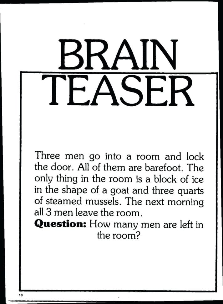Brain Teaser Worksheets For Adults Brain Teasers Worksheet 5