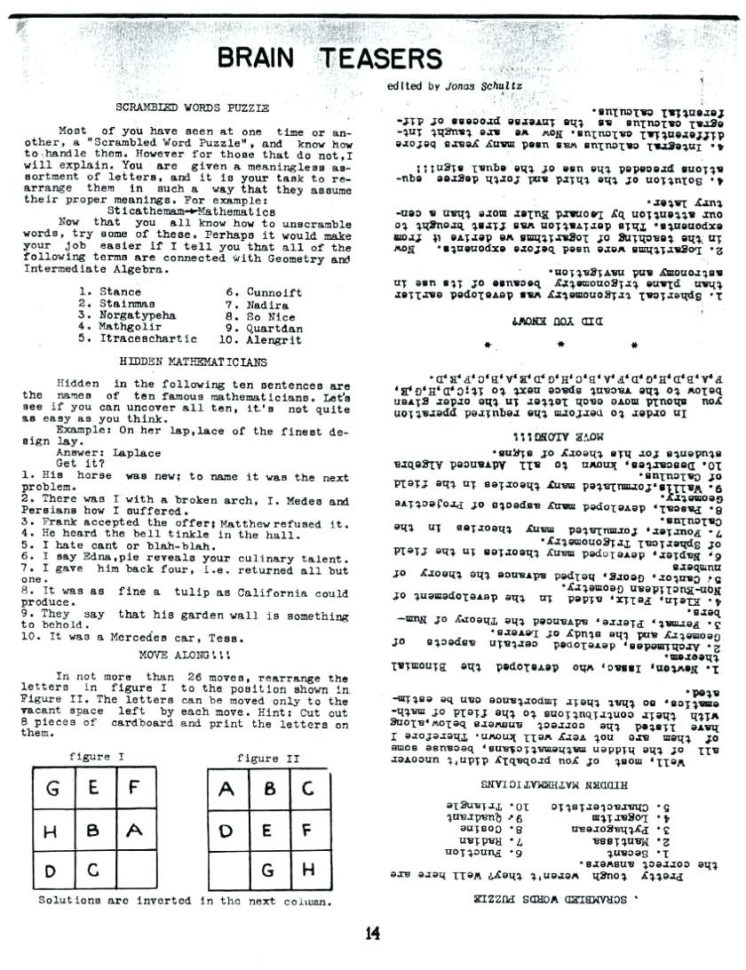 Brain Teasers Worksheet 1 Answers Small Size Medium Size