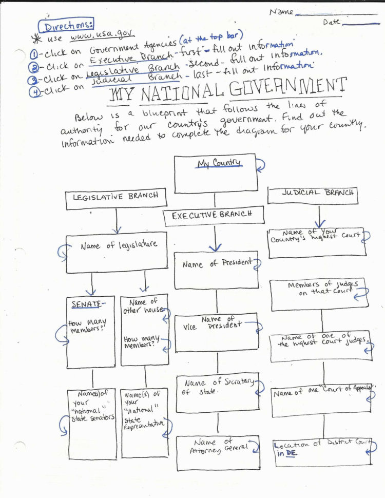 Branches Of Ernment Worksheet