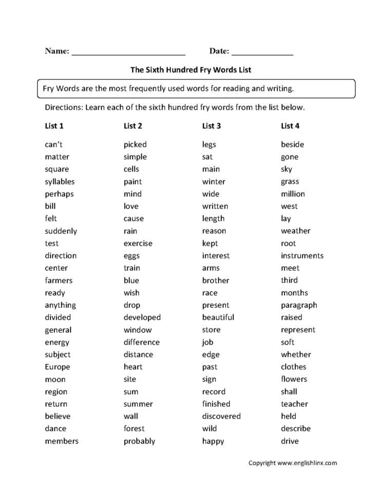 Breathtaking 6Th Grade Vocabulary Words Printable Word And Breathtaking 6Th Grade Vocabulary Words Printable Word And