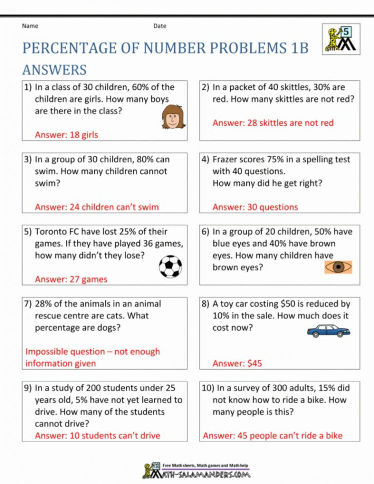 Percentage Worksheets For Grade 6 — Db-excel.com