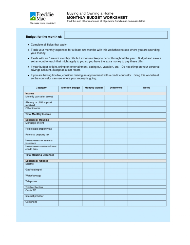 Budgeting Spreadsheet  Free 003 Household Budget And