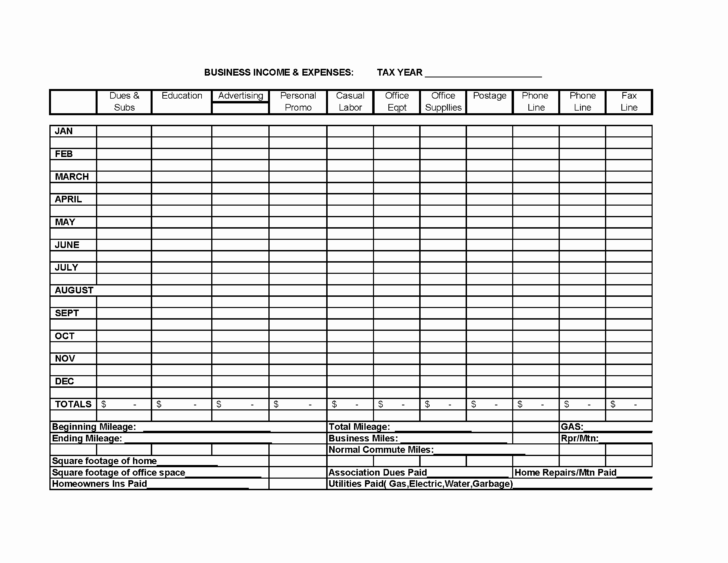 Business Expense Worksheet Free