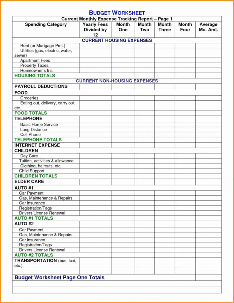 Business Plan Budget Planning Worksheet Planner Free