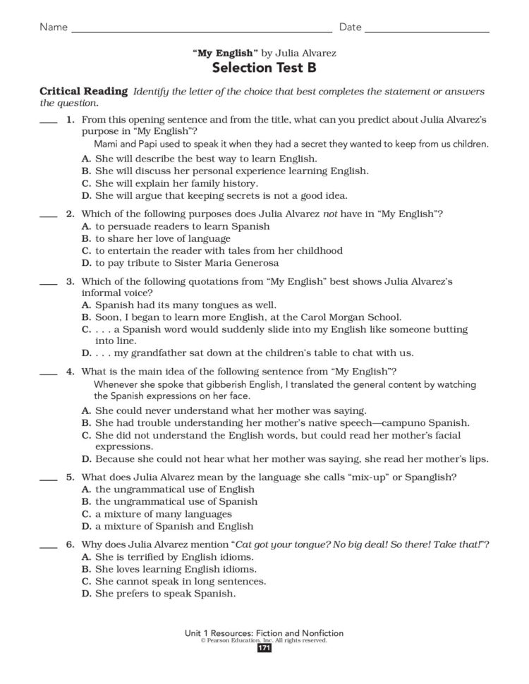 By Julia Alvarez Selection Test B  Teacher Web Pages 1  3