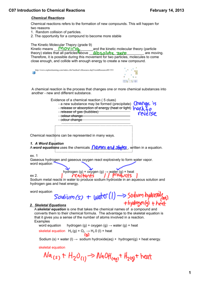 C07 Introduction To Chemical Reactions
