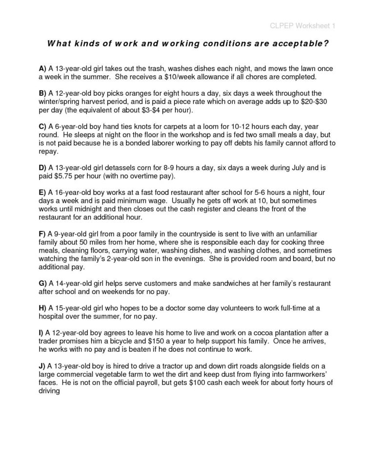 Calaméo  Intro Global Child Labor Worksheets