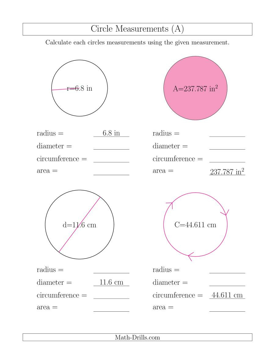 Calculate All Circle Measurements A