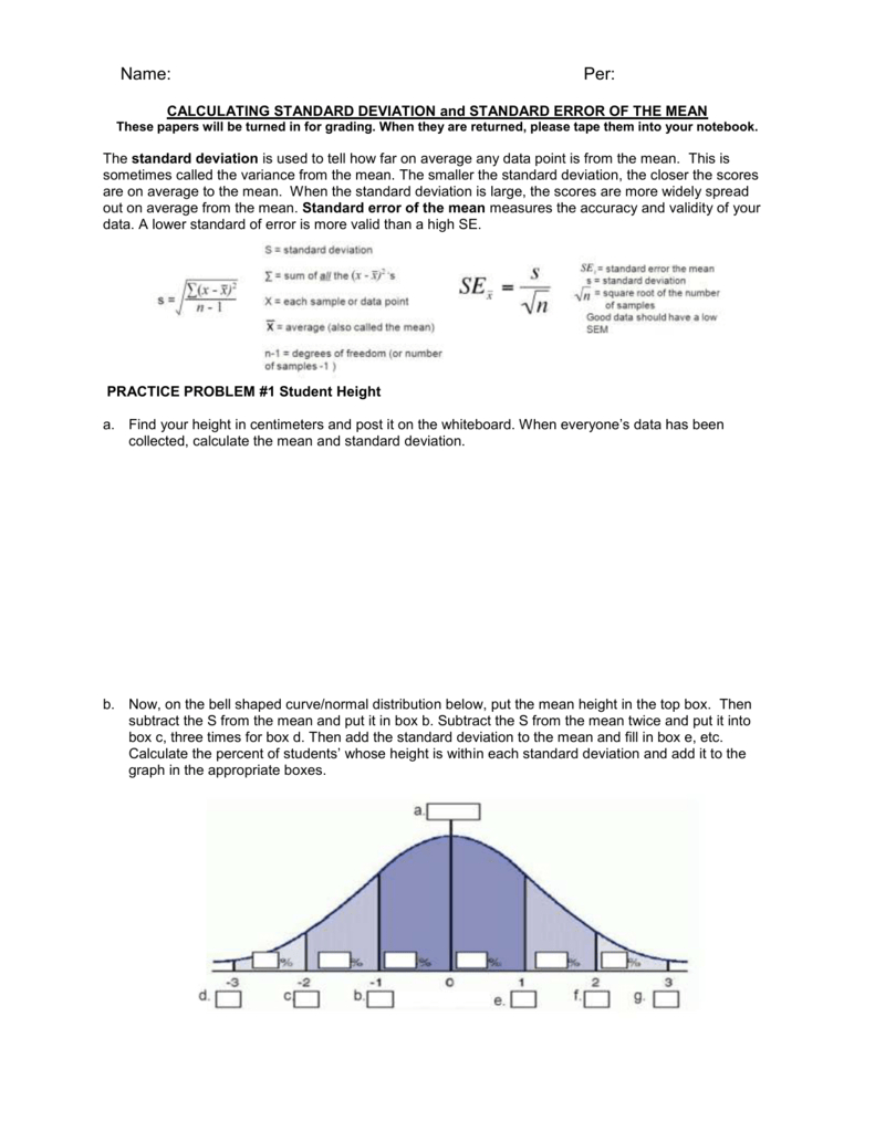 Standard Deviation Worksheet With Answers Pdf Db excel