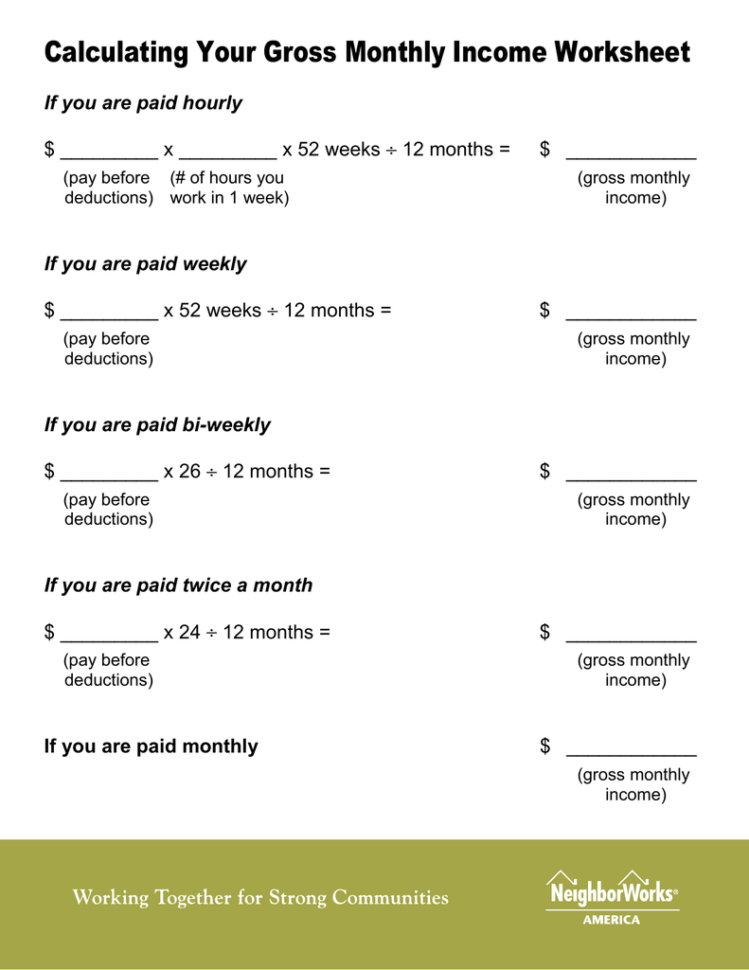 Calculating Your Paycheck Salary Worksheet 1
