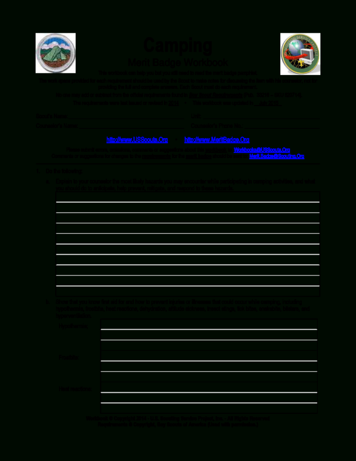 Boy Scout Merit Badge Worksheets — db-excel.com